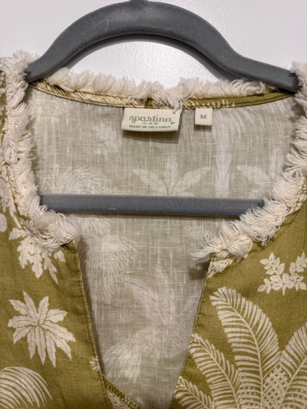 Spartina 449 Olive-Green Tropical Fringe dress. NEVER WORN - Picture 4 of 6